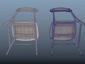 scandinavian design chair 70 - photoscanned pbr 3D Model