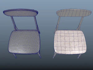 scandinavian design chair 70 - photoscanned pbr 3D Model