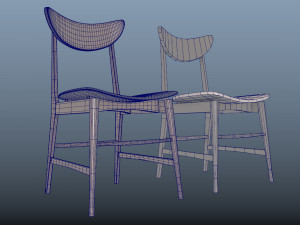 scandinavian design chair 70 - photoscanned pbr 3D 模型