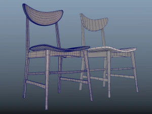 scandinavian design chair 70 - photoscanned pbr 3D Model