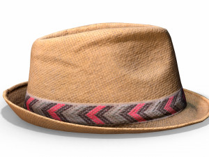 Straw hat ibiza - photoscanned pbr 3D Модель