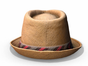Straw hat ibiza - photoscanned pbr 3D Модель