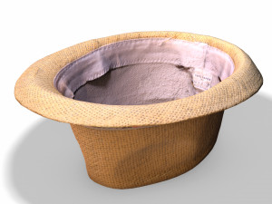 Straw hat ibiza - photoscanned pbr 3D Модель