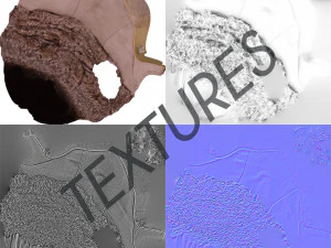 fur trim heel boots - photoscanned pbr 3D Model