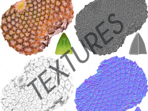 exotic fruit pineapple - photoscanned pbr Modelo 3D