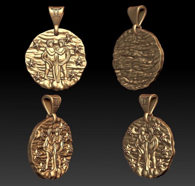 horoscope gemini pendant 3D Принт Модель .c4d .max .obj .3ds .fbx .stl .blend 