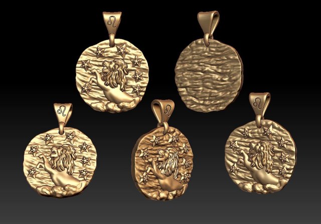 horoscope lion pendant 3D Baskı Modeli .c4d .max .obj .3ds .fbx .stl .blend 