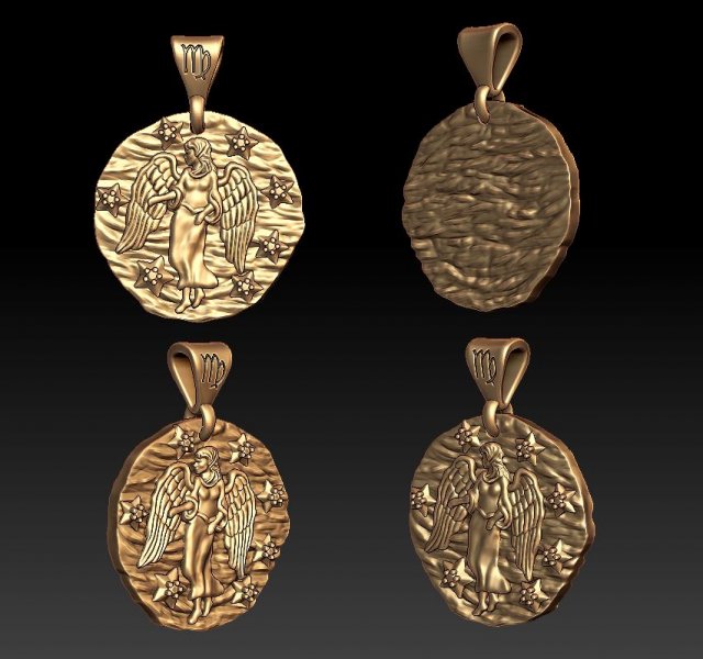 horoscope virgo pendant Modelo de Impressão 3D .c4d .max .obj .3ds .fbx .stl .blend 