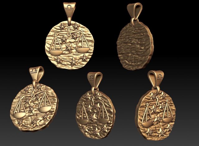 horoscope libra pendant 3D Print Model .c4d .max .obj .3ds .fbx .stl .blend 