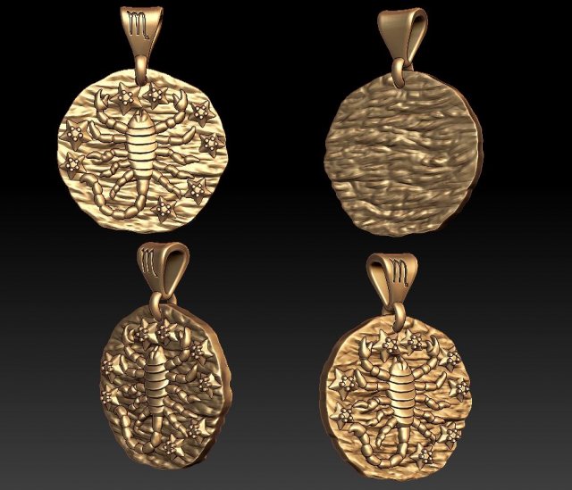 horoscope scorpio pendant 3D प्रिंट मॉडल .c4d .max .obj .3ds .fbx .stl .blend 