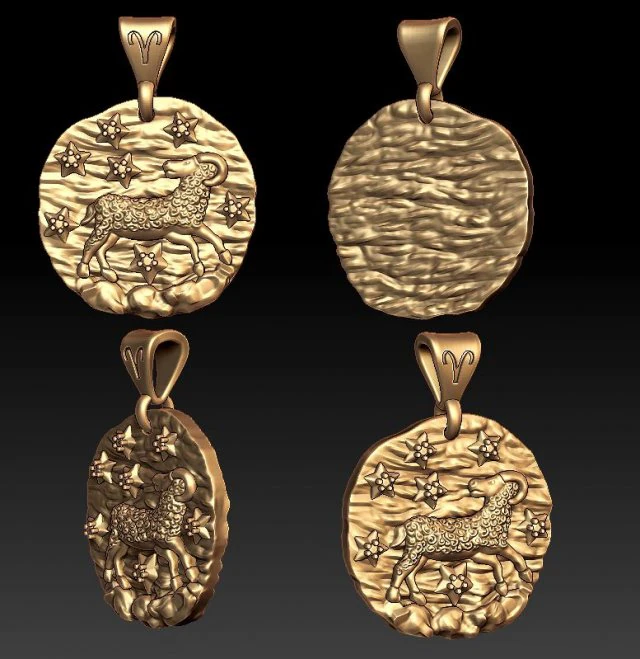 horoscope aries pendant 3D Print Model .c4d .max .obj .3ds .fbx .stl .blend