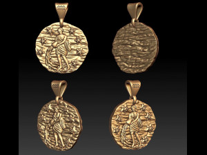 horoscope aquarius pendant Modelo de Impressão 3D