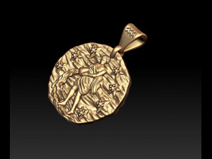 horoscope aquarius pendant 3D Baskı Modeli