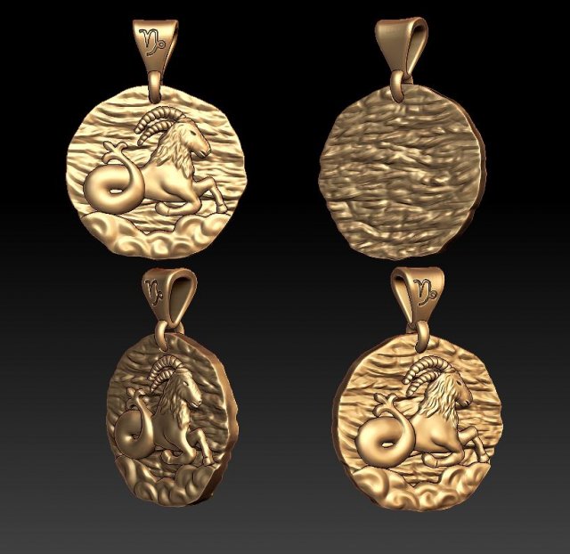 horoscope capricorn pendant 3Dプリントモデル .c4d .max .obj .3ds .fbx .stl .blend 