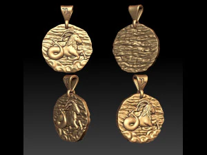 Horoskop Steinbock-Anh&auml;nger 3D Druckmodell