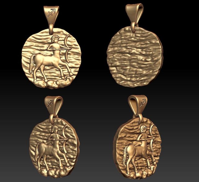 horoscope sagittarius pendant 3D 打印模型 .c4d .max .obj .3ds .fbx .stl .blend 