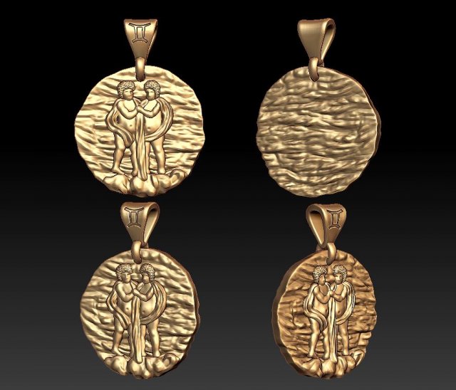 horoscope gemini pendant 3D Print Model .c4d .max .obj .3ds .fbx .stl .blend 