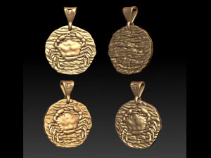 Horoskop-Krebs-Anh&auml;nger 3D Druckmodell