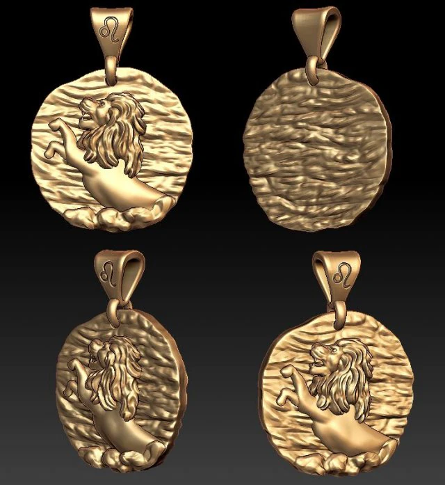 horoscope lion pendant 3D Print Model .c4d .max .obj .3ds .fbx .stl .blend 