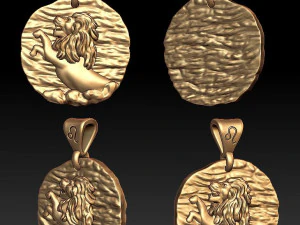 ciondolo leone oroscopo Modello di stampa 3D