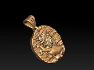 horoscope lion pendant Modelo de Impressão 3D