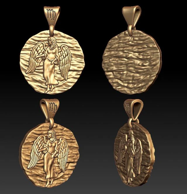 horoscope virgo pendant 3D Print Model .c4d .max .obj .3ds .fbx .stl .blend