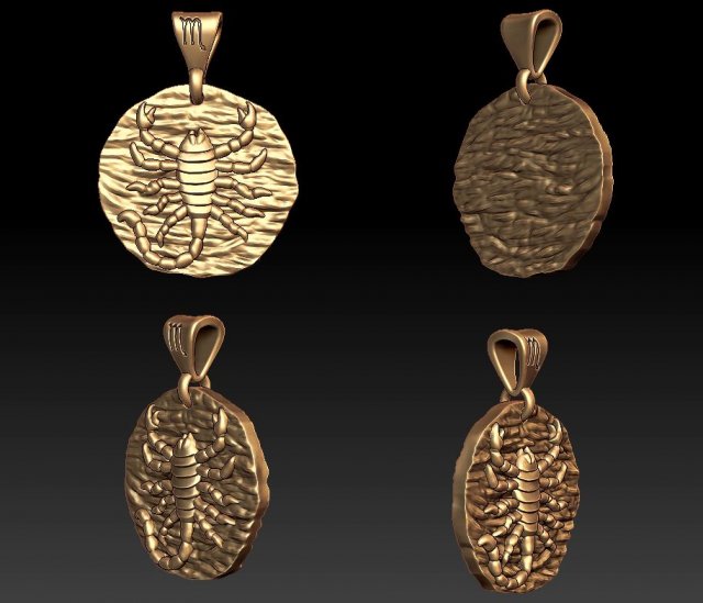 horoscope scorpio pendant Modelo de Impressão 3D .c4d .max .obj .3ds .fbx .stl .blend 
