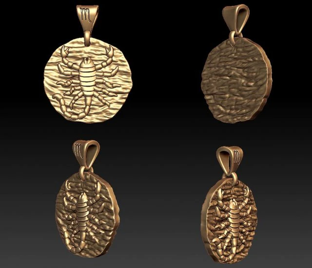 horoscope scorpio pendant 3D Print Model .c4d .max .obj .3ds .fbx .stl .blend