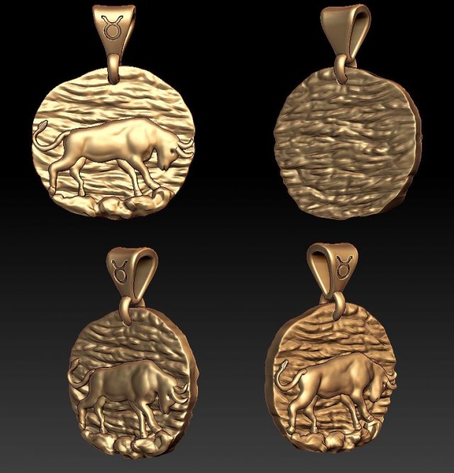horoscope taurus pendant 3D Print Model .c4d .max .obj .3ds .fbx .stl .blend 