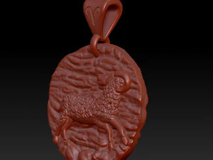 horoscope aries pendant 3D Print Model