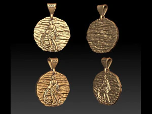 कुंडली कुंभ पेंडेंट 3D प्रिंट मॉडल