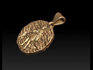 horoscope aquarius pendant 3D Print Model