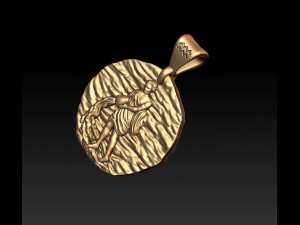 horoscope aquarius pendant Modelo de Impressão 3D
