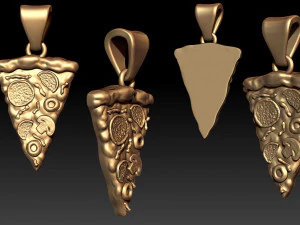 pingente de pizza Modelo de Impressão 3D