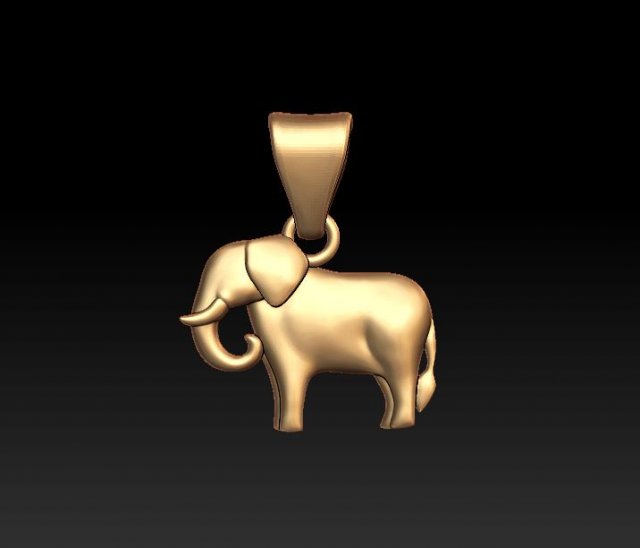 minimalistic elephant pendant 3D Print Model .c4d .max .obj .3ds .fbx .stl .blend 