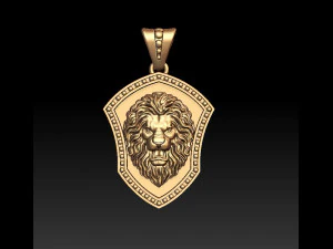 кулон лев 3D Принт Модель