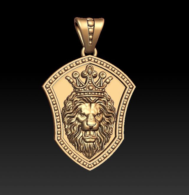 lion pendant 3D Print Model .c4d .max .obj .3ds .fbx .stl .blend 