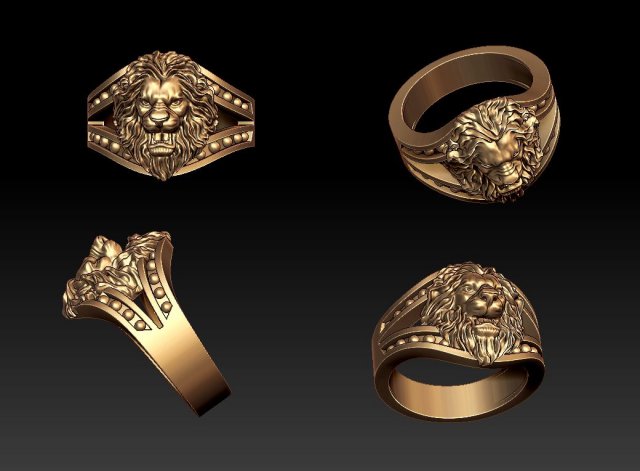 lion ring Modèles 3D en vedette .c4d .max .obj .3ds .fbx .stl .blend
