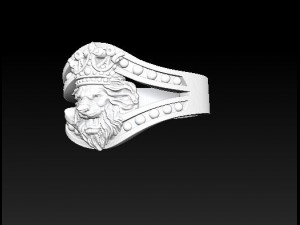 lion ring with crown Modèles 3D en vedette