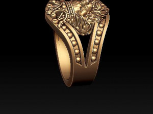lion ring with crown Modèles 3D en vedette