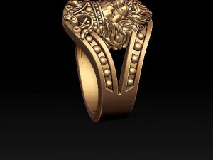 lion ring with crown 3D Print Model
