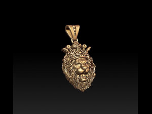 lion pendant crown 3D-Druckmodell