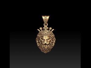 lion pendant crown 3D-Druckmodell