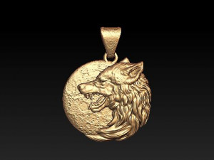 wolf pendant Model Cetak 3D