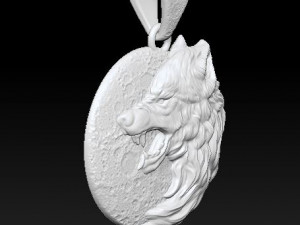 wolf pendant Model Cetak 3D