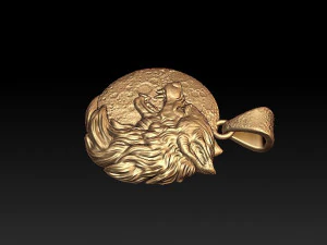 wolf pendant 3D Print Model