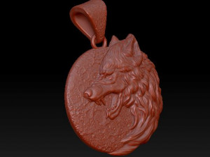 wolf pendant Model Cetak 3D