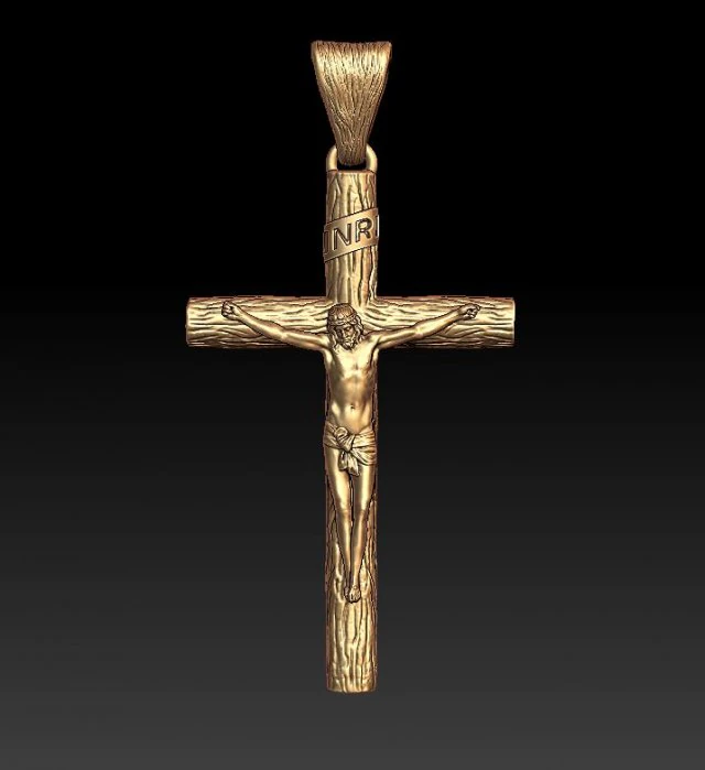 jesus cross pendant 3D Print Model .c4d .max .obj .3ds .fbx .stl .blend
