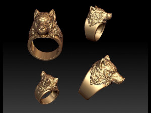wolf ring 3D Print Model