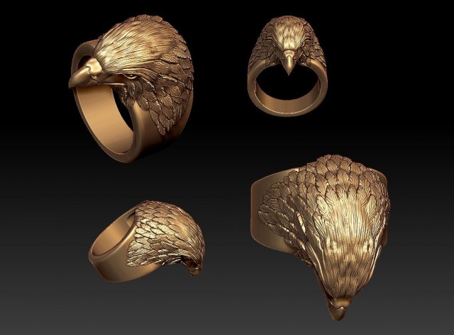 eagle ring 3D प्रिंट मॉडल .c4d .max .obj .3ds .fbx .stl .blend 